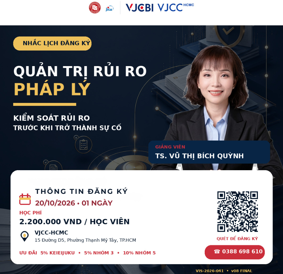 QUẢN TRỊ RỦI RO PHÁP LÝ TRONG TÀI CHÍNH, KẾ TOÁN, THUẾ & KIỂM SOÁT NỘI BỘ