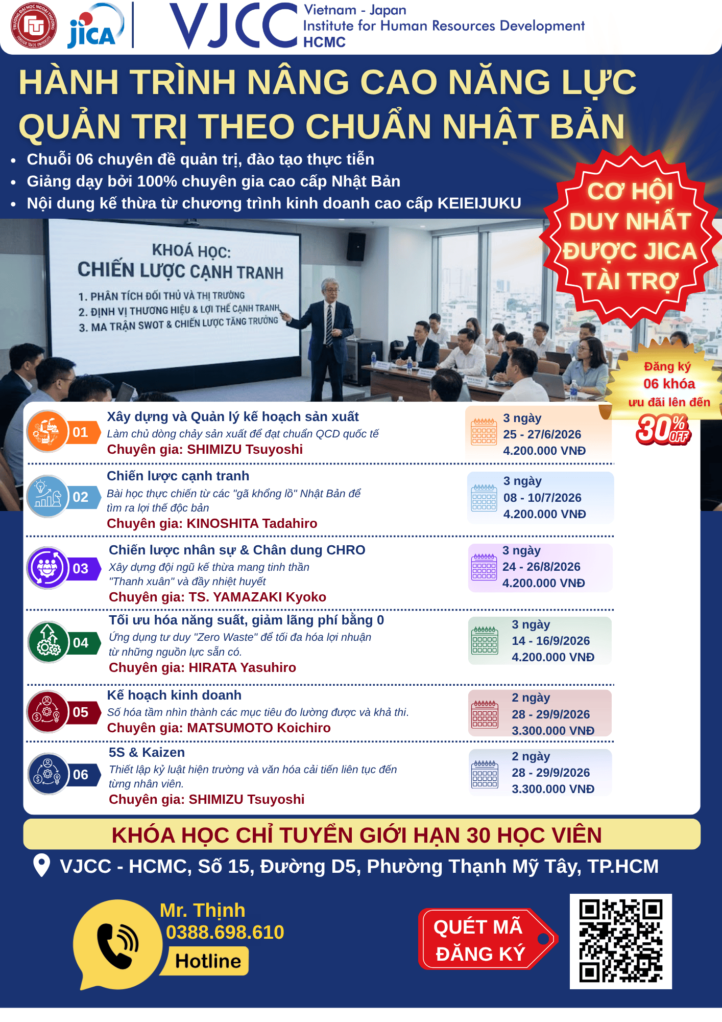 KHÓA ĐÀO TẠO HÀNH TRÌNH NÂNG CAO NĂNG LỰC QUẢN TRỊ THEO CHUẨN NHẬT BẢN